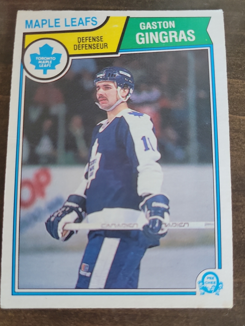 1983/84 OPC Gaston Gingras Toronto Maple Leafs Hockey Card - Blue & White